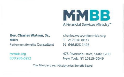 Business Card- Rev Charles Watson, Jr